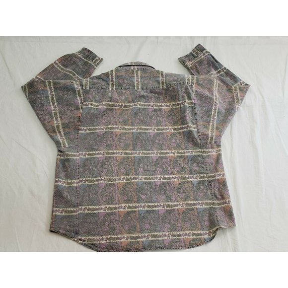 Sudden Impact Womens M Long Sleeve Multicolor Floral Western Shirt - Picture 2 of 5